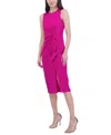 Vince Camuto Women's Satin Tuck-waist Midi Dress In Magenta
