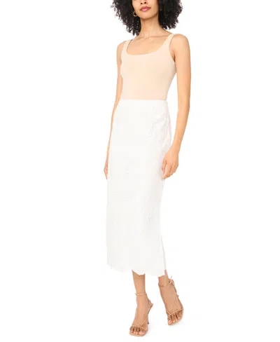 Vince Camuto Women's Scalloped Hem Midi Skirt In Multi