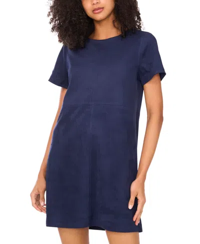Vince Camuto Women's Seamed-panel Shift Mini Dress In Blue