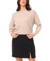 Vince Camuto Women's Sequin Long Sleeve Crewneck Sweater In Brown