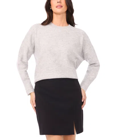 Vince Camuto Women's Sequin Long Sleeve Crewneck Sweater In Silver