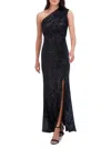 Vince Camuto Sequined One-shoulder Gown In Black In Black