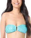 Vince Camuto Womens Sequin Zebra Print Bandeau Bikini Top Sequin Zebra Print Hipster Bikini Bottoms In Oasis
