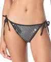 Vince Camuto Women's Sequin Side-tie Bikini Bottoms In Black
