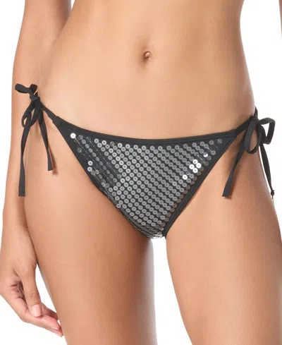 Vince Camuto Women's Sequin Side-tie Bikini Bottoms In Black