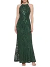 Vince Camuto Women's Sequin Sleeveless Sheath Gown In Green