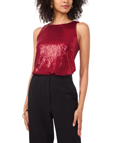 Vince Camuto Women's Sequin Sleeveless Top In Ultra Red
