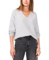 Vince Camuto Sequin Detail V-neck Sweater In Ash Grey