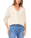 Vince Camuto Sequin Detail V-neck Sweater In Cream Puff
