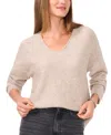 Vince Camuto Sequin Detail V-neck Sweater In Flax