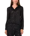 Vince Camuto Womens Metallic Nylon Wrap Top In Rich Black