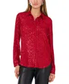 Vince Camuto Sequin Button-up Shirt In Ultra Red