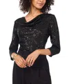Vince Camuto Womens Metallic Nylon Wrap Top In Rich Black