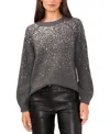 Vince Camuto Sequin Crewneck Sweater In Medium Heather Grey