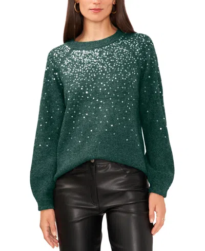 Vince Camuto Women's Sequined Raglan-sleeve Sweater In Wise