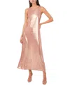 Vince Camuto Womens Metallic Shimmer Maxi Dress In Rose Clay