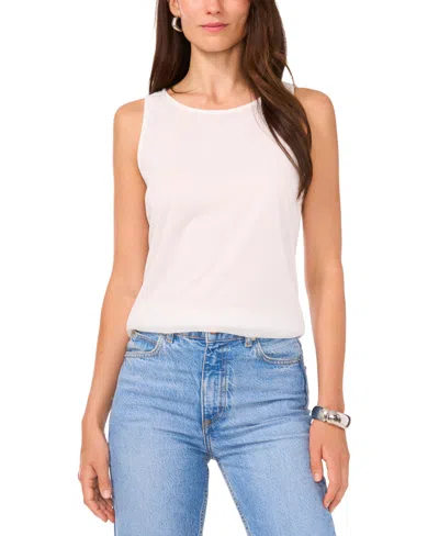 Vince Camuto Women's Crewneck Keyhole-back Tank Top In New Ivory