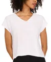 Vince Camuto Sequin Accent Short Sleeve Sweater In Antique White