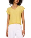 Vince Camuto Women's Shine V-neck Cap-sleeve Sweater In Golden Pear