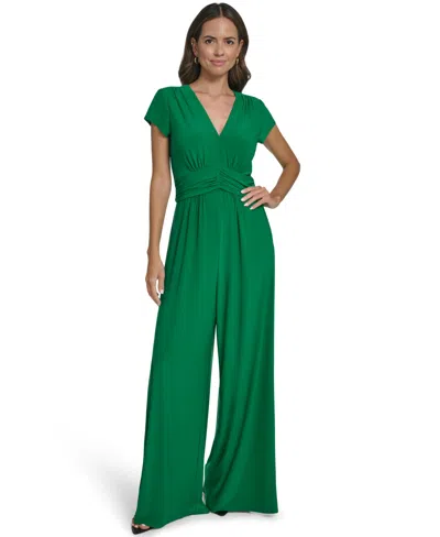 Vince Camuto Women's Shirred Front V-neck Jumpsuit In Green