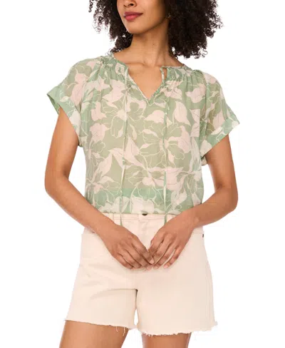Vince Camuto Women's Shirred-neck Peasant Blouse In Green