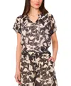 Vince Camuto Shirred Peasant Blouse In Black