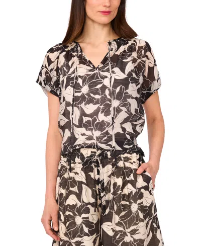 VINCE CAMUTO WOMEN'S SHIRRED-NECK PEASANT BLOUSE