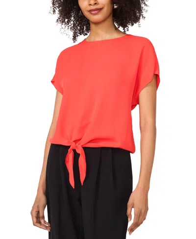 Vince Camuto Women's Short-sleeve Tie-hem Top In Cayenne