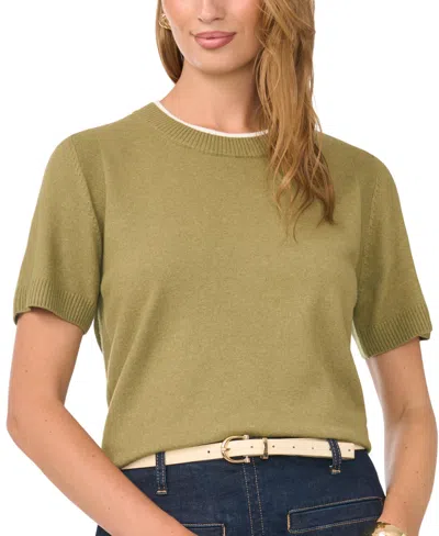 Vince Camuto Women's Short-sleeve Crewneck Sweater In Green