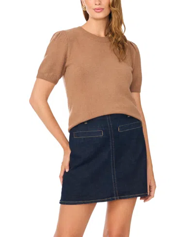 Vince Camuto Short Sleeve Sweater In Animal Print