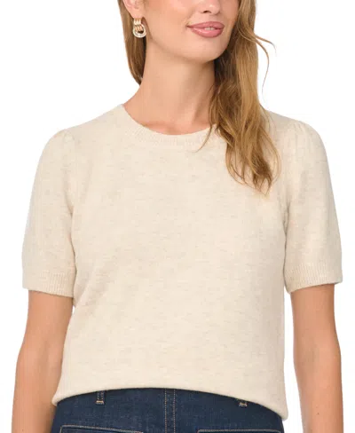 Vince Camuto Women's Short-sleeve Crewneck Sweater In Neutral
