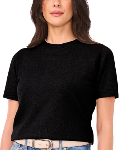 Vince Camuto Women's Short-sleeve Crewneck Sweater In Black