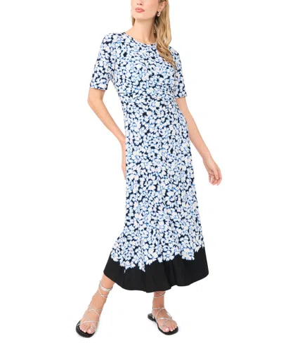 Vince Camuto Women's Short-sleeve Cross-over Maxi Dress In Multi
