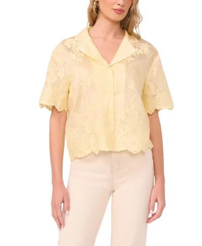 Vince Camuto Women's Short-sleeve Top In Yellow