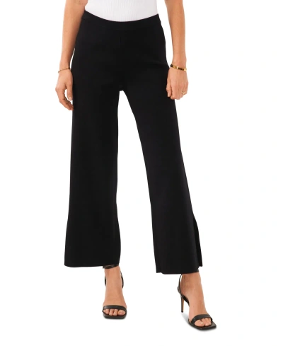 Vince Camuto Women's Side Slit Pull-on Sweater Pants In Rich Black