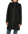 Vince Camuto Women's Single-breasted Fitted Drap Wool Blend Coat In Black