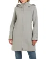 Vince Camuto Women's Single-breasted Fitted Drap Wool Blend Coat In Heather Gr