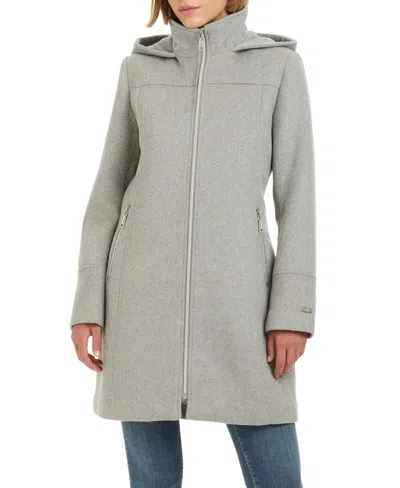 Vince Camuto Women's Single-breasted Fitted Drap Wool Blend Coat In Heather Gr