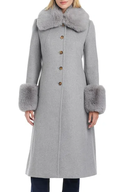 VINCE CAMUTO WOMEN'S SINGLE-BREASTED MAXI COAT W/ DETACHABLE FAUX FUR