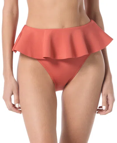 VINCE CAMUTO WOMEN'S SKIRTED HIGH-LEG BIKINI BOTTOMS