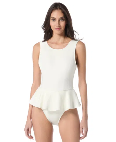 Vince Camuto Women's Skirted One-piece Swimsuit In Ivory