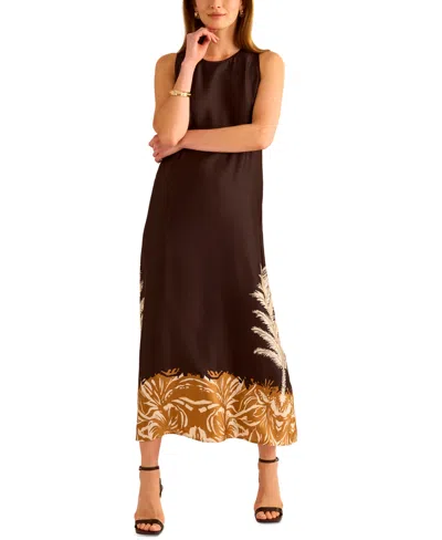 VINCE CAMUTO WOMEN'S SLEEVELESS BACK-SLIT A-LINE DRESS