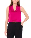 Vince Camuto Hammered Satin Sleeveless Cowl Neck Top In Berry Pink