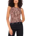 Vince Camuto Leopard Print Sleeveless Shell In Brown