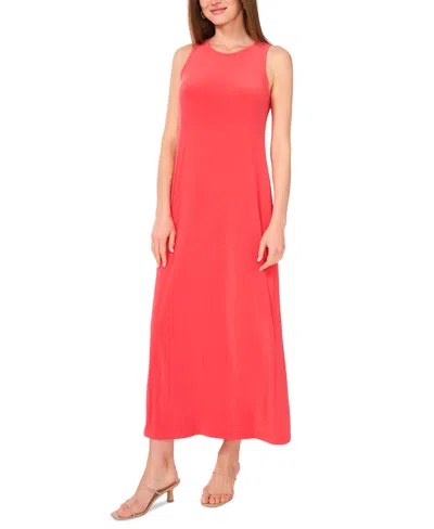 Vince Camuto Women's Sleeveless Keyhole-back Crewneck Maxi Dress In Cayenne