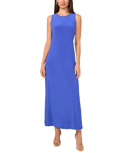 Vince Camuto Women's Sleeveless Keyhole-back Crewneck Maxi Dress In Dazzling Blue