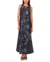 Vince Camuto Round Neck Maxi Dress In Multi