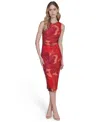 Vince Camuto Floral Mesh Body-con Midi Dress In Multi