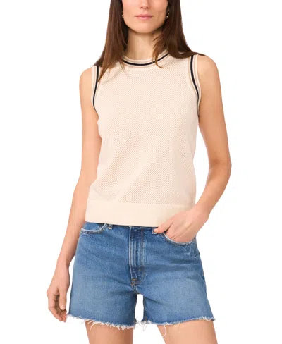 Vince Camuto Women's Sleeveless Open-stitch Top In Soft Cream