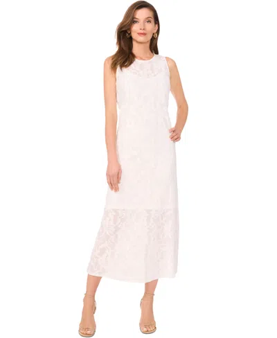 Vince Camuto Women's Sleeveless Textured-lace Maxi Dress In Ultra White